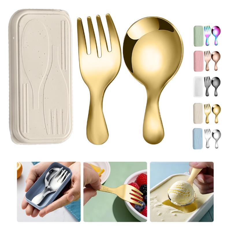 Camping Cooking Cutlery Set - Conjunto de talheres de aço inoxidável