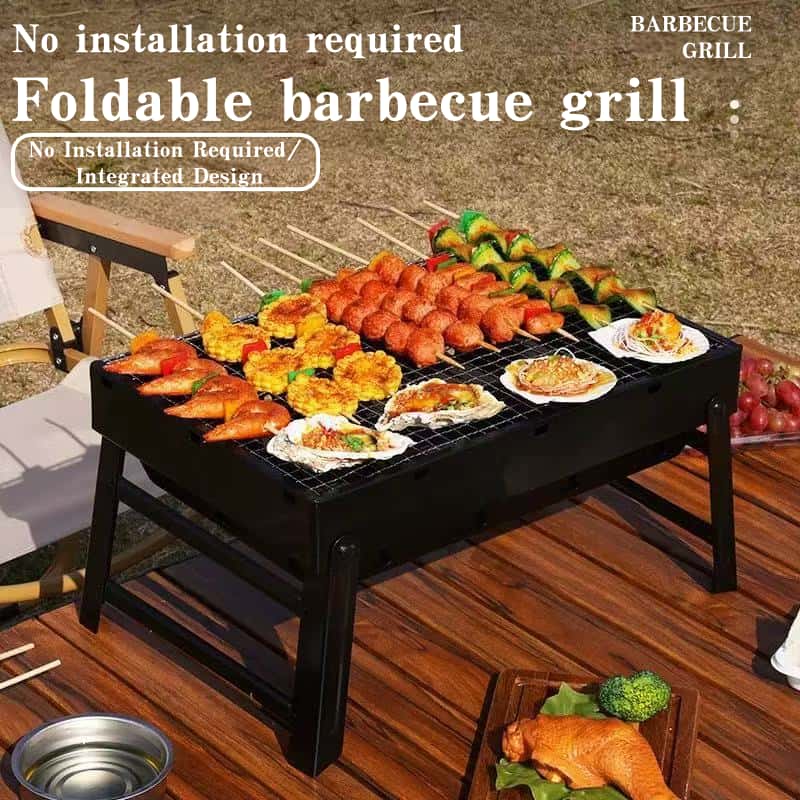 Camp Grill Portable Folding - Churrasqueira portátil dobrável para uso externo,