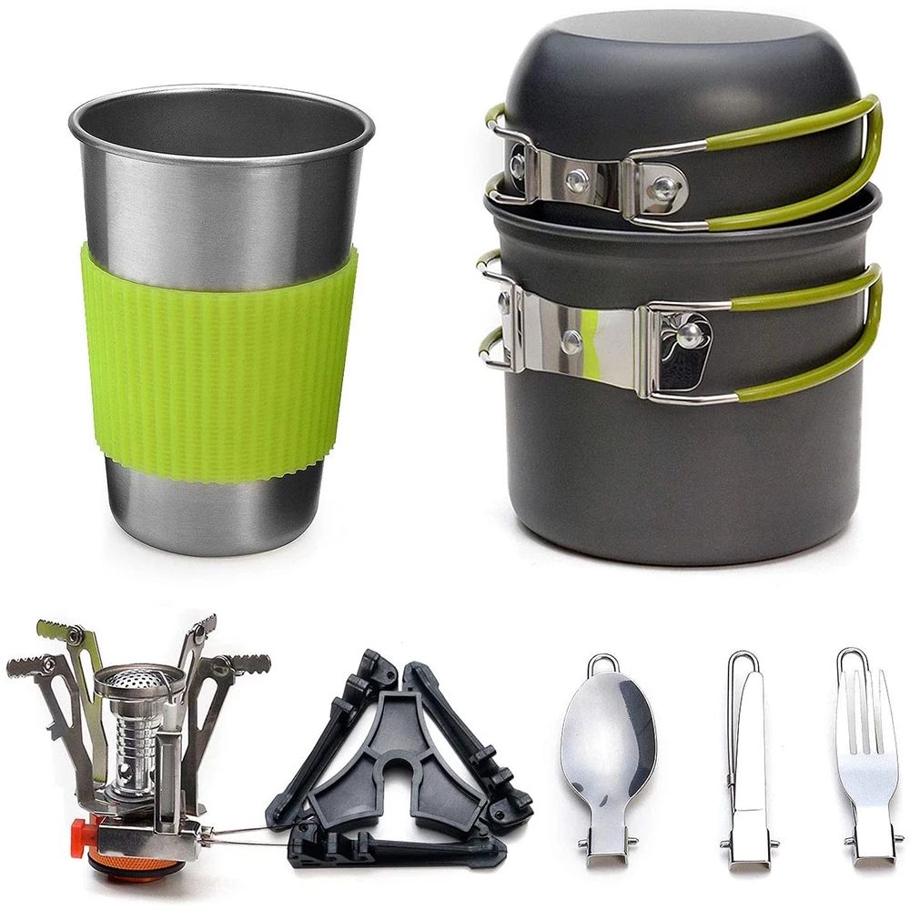 Camping Cooking Fire Pit - Kit de panelas de acampamento com