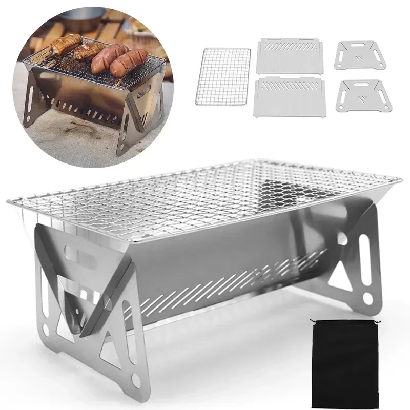Camp Grill Portable Folding - Churrasqueira Portátil Dobrável, Fogão de Aquecimento
