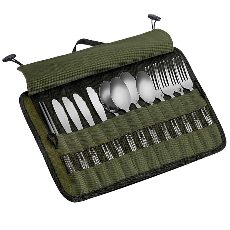 Outdoor Camping Cutelaria saco - Camping Cooking Utensil Organizer avaliação e preço