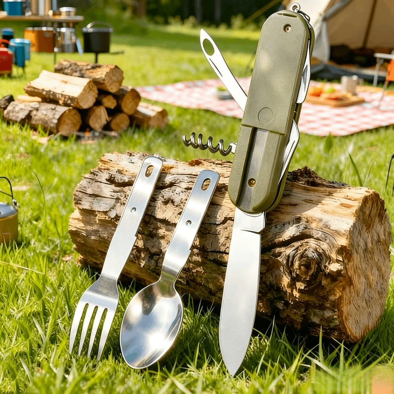 Conjunto de Talheres de Campin - Camping Cooking Cutlery Set avaliação e preço