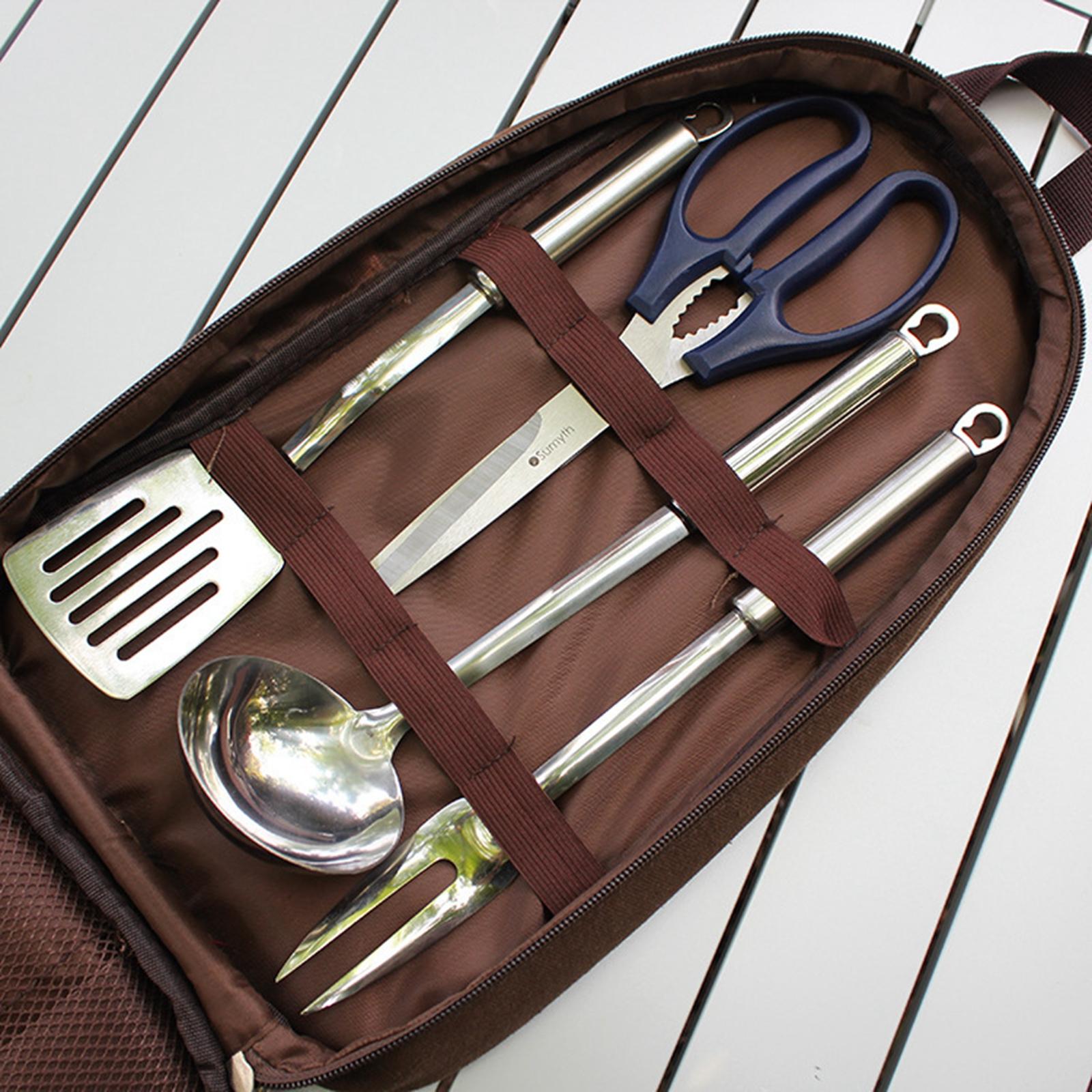 Conjunto de utensílio de cozin - Camping Cooking Utensil Organizer avaliação e preço