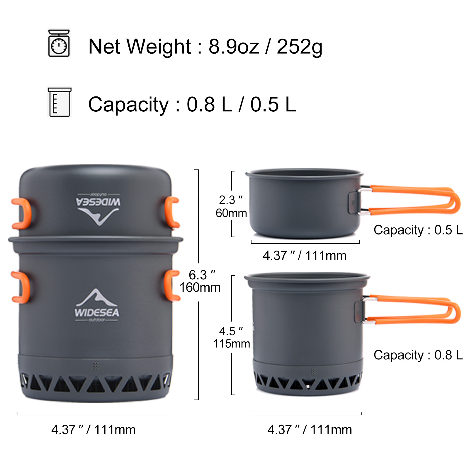 Widesea acampamento 1.3l 2.3l  - Camping Cooking Set Jetboil avaliação e preço