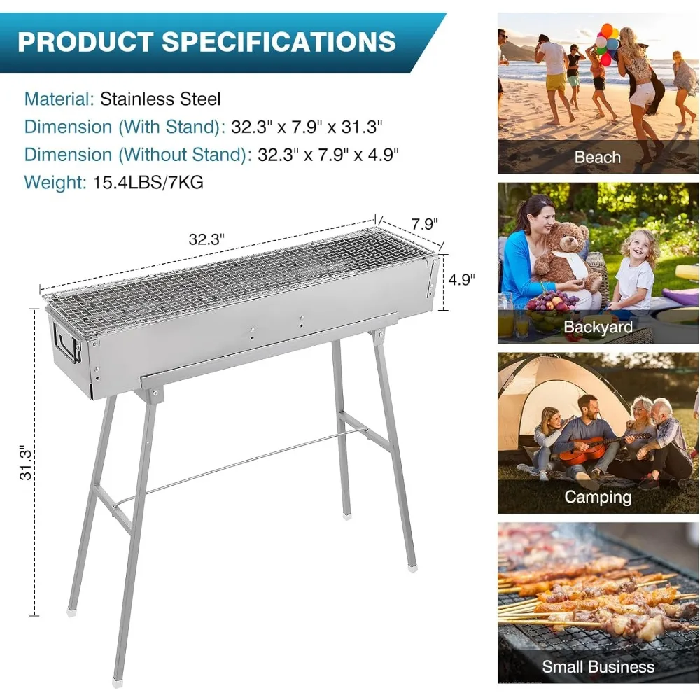 Grelhas de carvão portáteis, 3 - Camp Grill Portable Folding avaliação e preço
