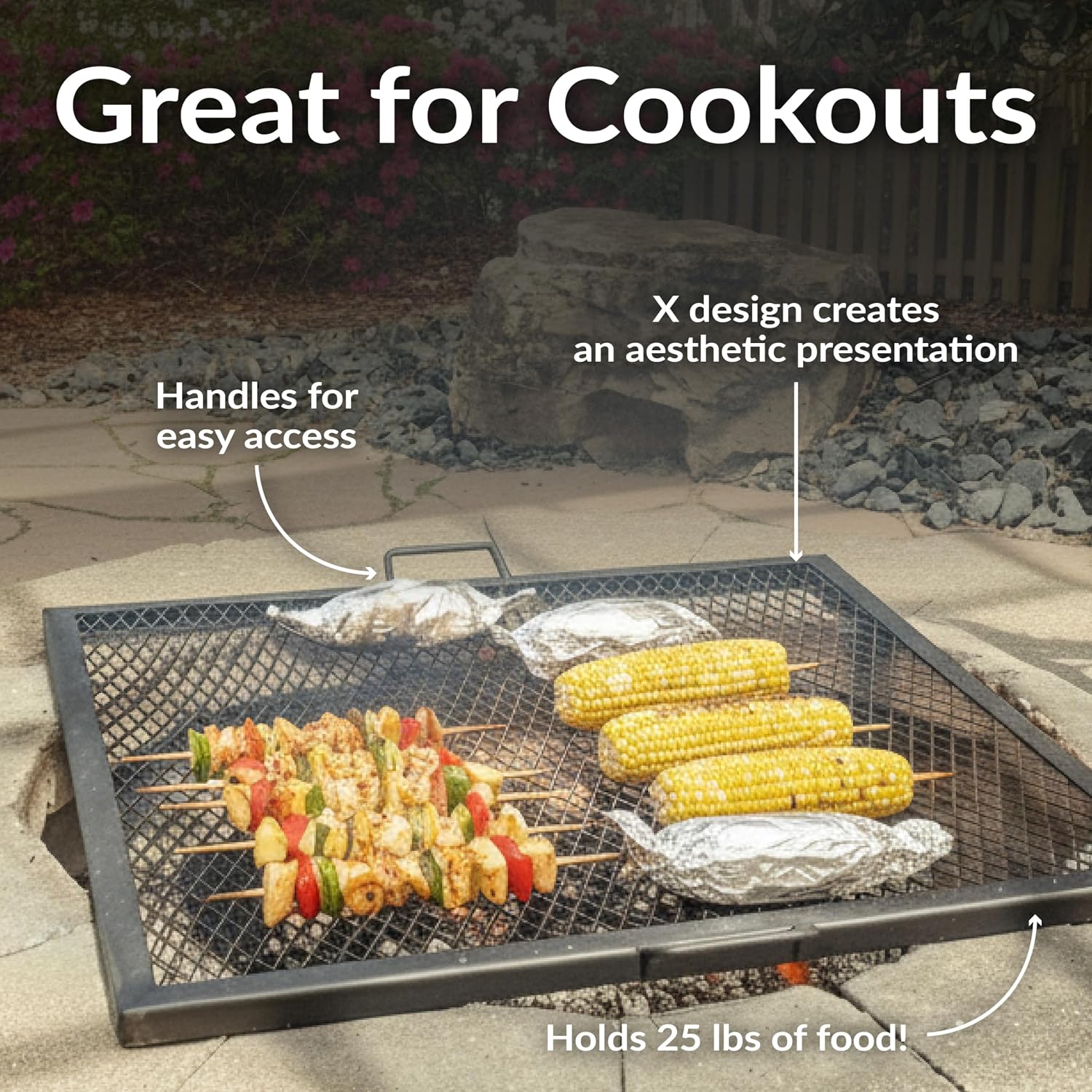 Grelha de Aço Reforçada Quadra - Camping Cooking Fire Pit avaliação e preço