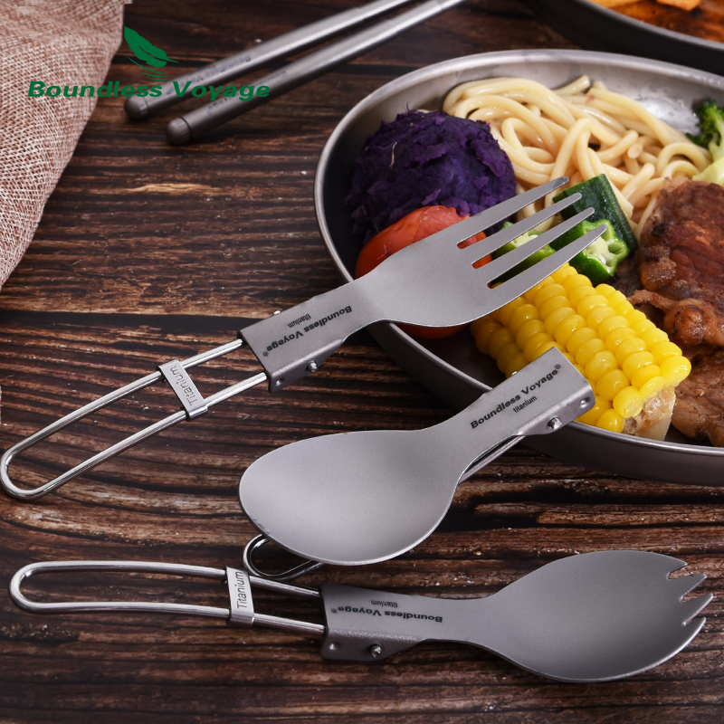 Talheres de titânio para acamp - Camping Cooking Cutlery Set avaliação e preço