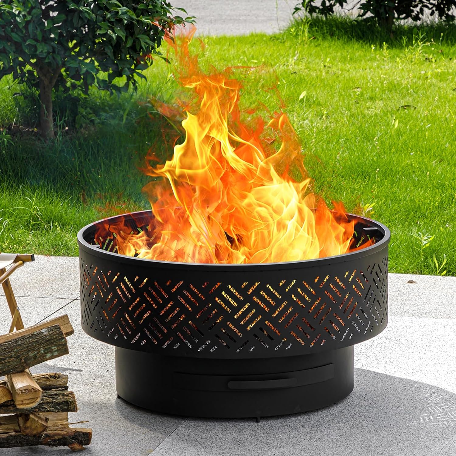 Mesa Redonda de Metal para Fog - Camping Cooking Fire Pit avaliação e preço
