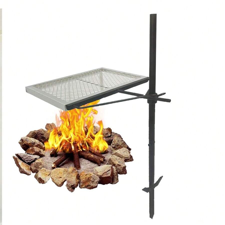 360 °   Grelha Rotativa Ajustá - Camping Cooking Fire Pit avaliação e preço