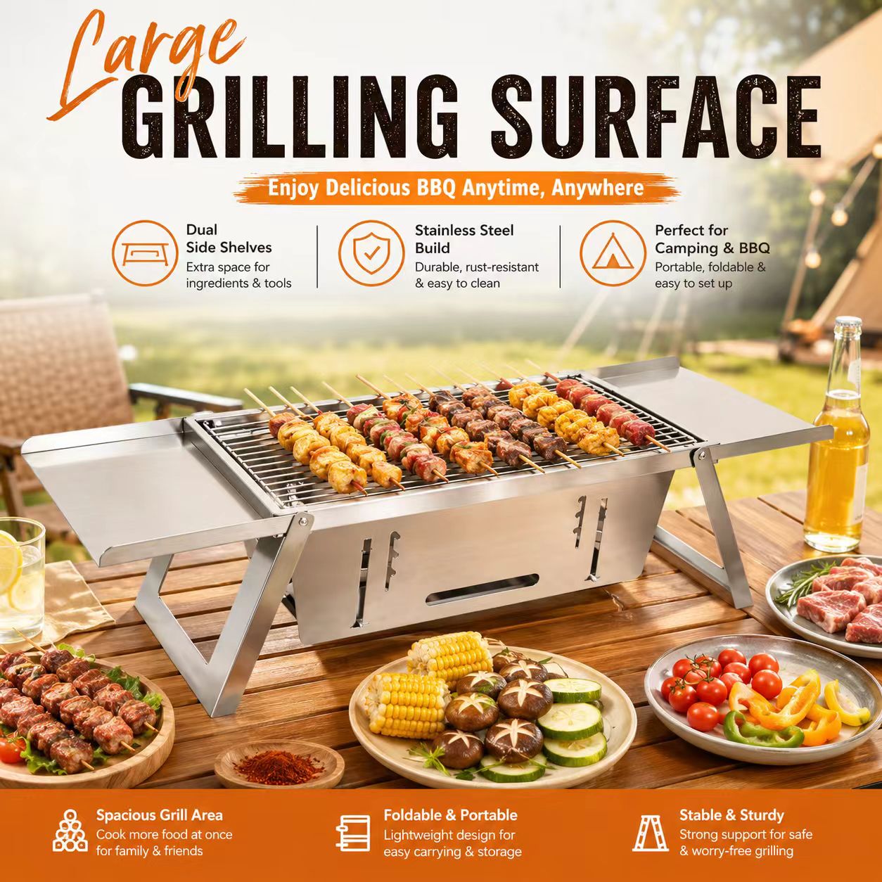 Churrasqueira Portátil Dobráve - Camp Grill Portable Folding avaliação e preço